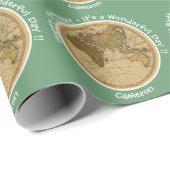 アンティーク1786東半球マップテーマパーティー ラッピングペーパー (ロールコーナー)