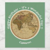 アンティーク1786東半球マップテーマパーティー ワインラベル (シングルラベル)