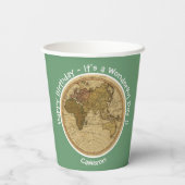 アンティーク1786東半球マップテーマパーティー 紙コップ (裏面)