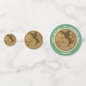 アンティーク1786西半球マップテーマパーティー コンフェッティ (裏面)