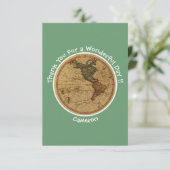 アンティーク1786西半球マップテーマパーティー サンキューカード (スタンド正面)