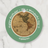 アンティーク1786西半球マップテーマパーティー フェイバータグ (裏面)