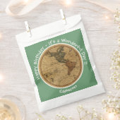 アンティーク1786西半球マップテーマパーティー フェイバーバッグ (クリップ留めされた状態)