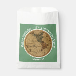 アンティーク1786西半球マップテーマパーティー フェイバーバッグ