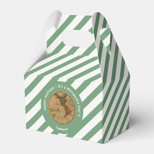 アンティーク1786西半球マップテーマパーティー フェイバーボックス (裏面サイド)