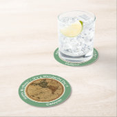 アンティーク1786西半球マップテーマパーティー ラウンドペーパーコースター (インサイチュ)