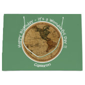 アンティーク1786西半球マップテーマパーティー ラージペーパーバッグ (正面)