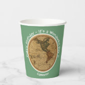 アンティーク1786西半球マップテーマパーティー 紙コップ (裏面)