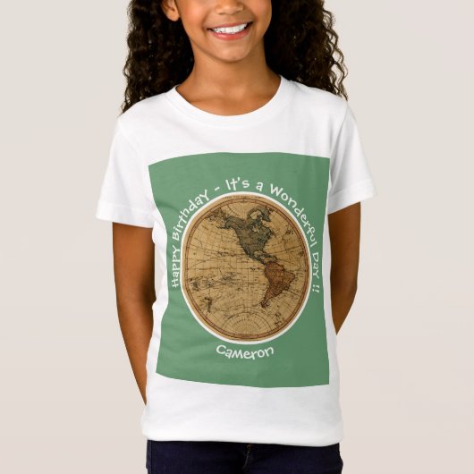 アンティーク1786西半球マップテーマパーティー Tシャツ (正面)