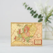 アンティーク17thセンチュリーハーマンモル欧州地図 ポストカード (スタンド正面)