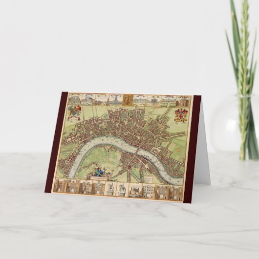 アンティーク17th世紀ロンドンW.ホラーの地図 カード (正面)