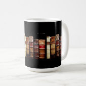 アンティーク18世紀デザイン革製本 コーヒーマグカップ (正面右)