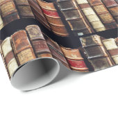 アンティーク18世紀デザイン革製本 ラッピングペーパー (ロールコーナー)