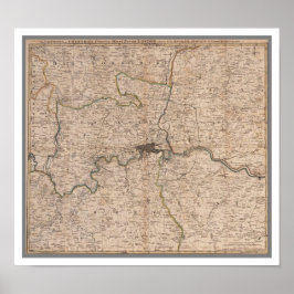 アンティーク18世紀ロンドンの地図 ポスター