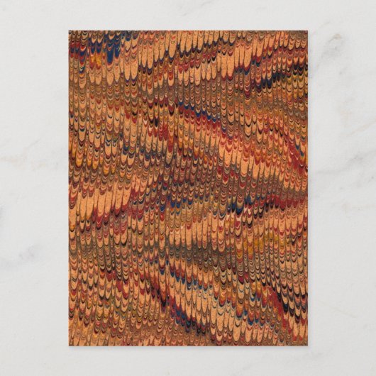 アンティーク18世紀紙マーブリングマーブリング ポストカード (正面)