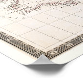 アンティーク1800年代の太平洋海地図 ポスター (角)