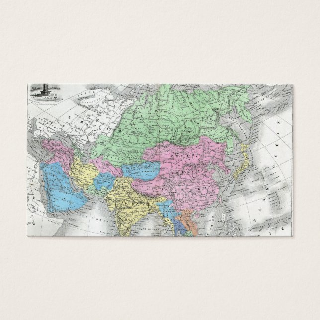 アンティーク1800年代頃のアジアの地図 (正面)