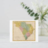 アンティーク1815サウスカロライナの地図 ポストカード (スタンド正面)