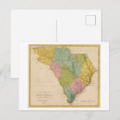 アンティーク1815サウスカロライナの地図 ポストカード (正面/裏面)