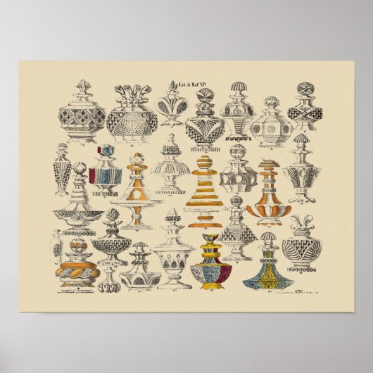 アンティーク1828ボトルデザイン ポスター (正面)