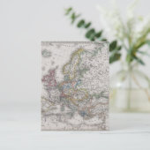 アンティーク1862年頃のヨーロッパの地図 ポストカード (スタンド正面)
