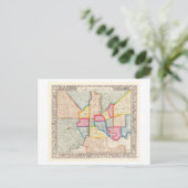 アンティーク1867メリーランド州ボルチモアの地図。 ポストカード (スタンド正面)