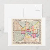 アンティーク1867メリーランド州ボルチモアの地図。 ポストカード (正面/裏面)