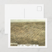 アンティーク1872ノースカロライナ州ローリーの地図 ポストカード (正面/裏面)