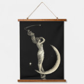 アンティーク1889女性オンクレセントムーンプリント 吊り下げ型タペストリー (正面)