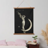 アンティーク1889女性オンクレセントムーンプリント 吊り下げ型タペストリー (寝室)