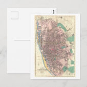 アンティーク1890イギリスのリバプールの地図 ポストカード (正面/裏面)