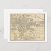アンティーク1899コロラド，デンバーの地図 ポストカード (正面/裏面)