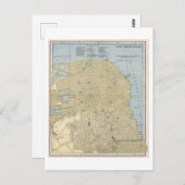 アンティーク1899サンフランシスコ，カリフォルニアの地図 ポストカード (正面/裏面)