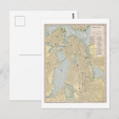 アンティーク1899マサチューセッツ州,ボストンの地図 ポストカード (正面/裏面)