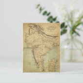 アンティーク19世紀のインドの地図 ポストカード (スタンド正面)