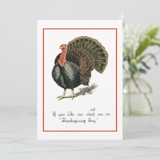 アンティーク1907感謝祭ディナー招待状 招待状 (スタンド正面)