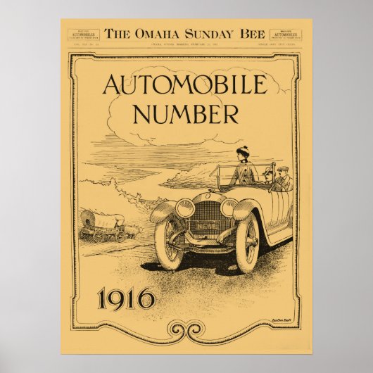 アンティーク1916オマハデイリービー自動車部門 ポスター (正面)
