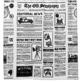 アンティーク1920フラッパー新聞ヴィンテージ白黒 シャワーカーテン (正面)
