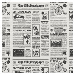 アンティーク1920フラッパー新聞ヴィンテージ白黒 ファブリック