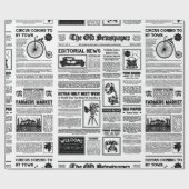 アンティーク1920フラッパー新聞ヴィンテージ白黒 ラッピングペーパー (フラット)