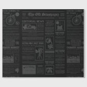 アンティーク1920年代フラッパー新聞ヴィンテージブラック ラッピングペーパー (フラット)
