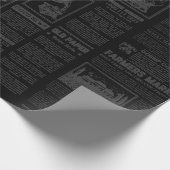 アンティーク1920年代フラッパー新聞ヴィンテージブラック ラッピングペーパー (角)