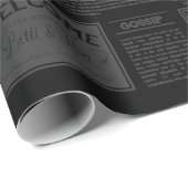 アンティーク1920年代フラッパー新聞ヴィンテージブラック ラッピングペーパー (ロールコーナー)