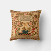 アンティーク19thセンチュリーアメリカンサンプラープリント クッション (裏面)