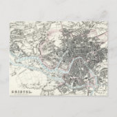 アンティーク19th世紀イギリスの地図 ポストカード (正面)