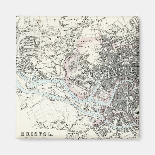 アンティーク19th世紀イギリスの地図 マグネット (正面)