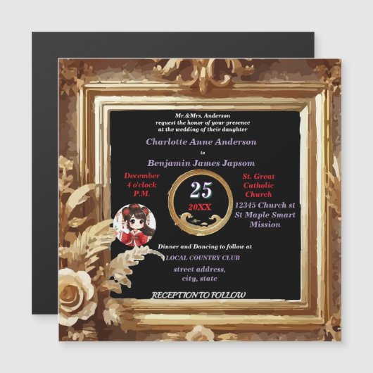 アンティーク3Dゴールデンフローラ植物体 (正面/裏面)