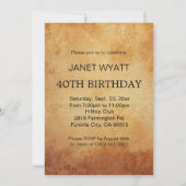 アンティーク40歳 招待状 (裏面)