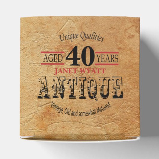 アンティーク40th誕生日デザイン フェイバーボックス (上部)