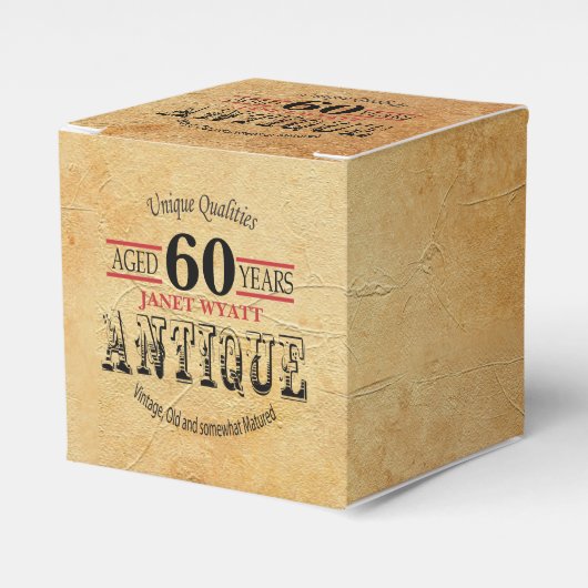 アンティーク60歳の誕生日デザイン フェイバーボックス (正面サイド)